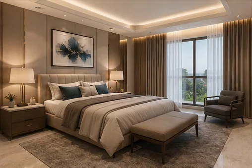 Master bedroom interior at ACE ARTE Sector 150 Noida