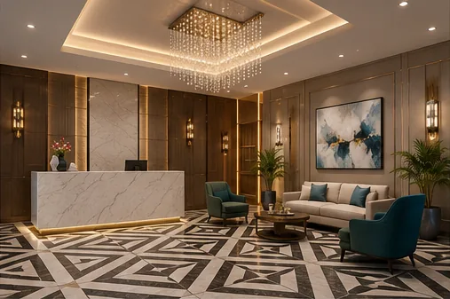 Grand lobby entrance at ACE ARTE Sector 150 Noida