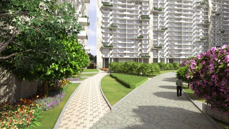 Landscaped jogging track at ACE ARTE Sector 150 Noida