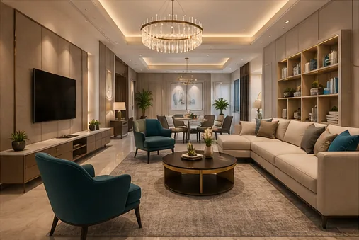 Living room interior at ACE ARTE Sector 150 Noida